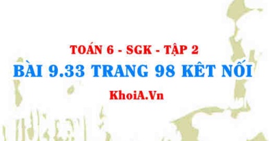 Bài 9.33 trang 98 Toán 6 Tập 2 Kết nối tri thức
